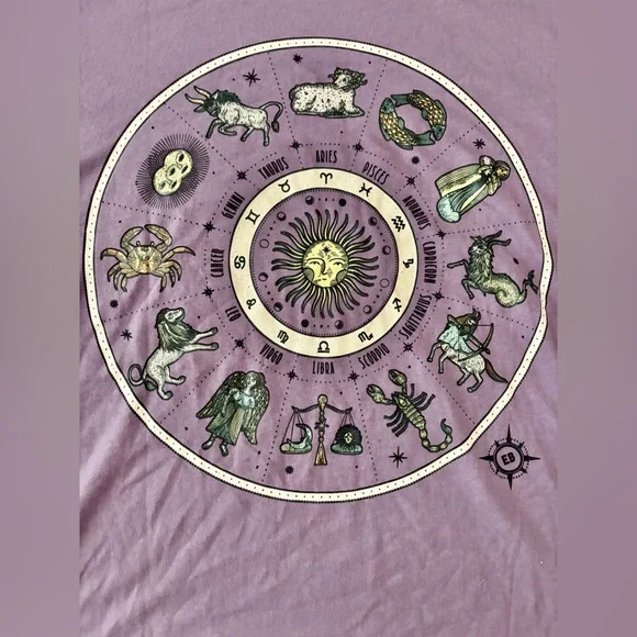 EARTHBOUND Lavender Astrological Tee NWT - Picture 2 of 4
